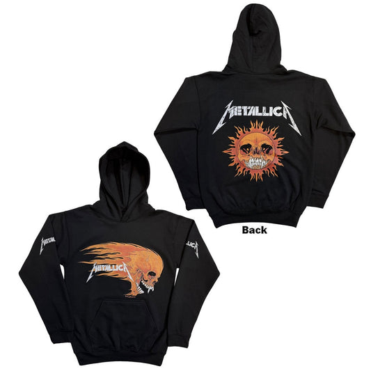 METALLICA - Worn Pushead Flaming Skull Hoodie