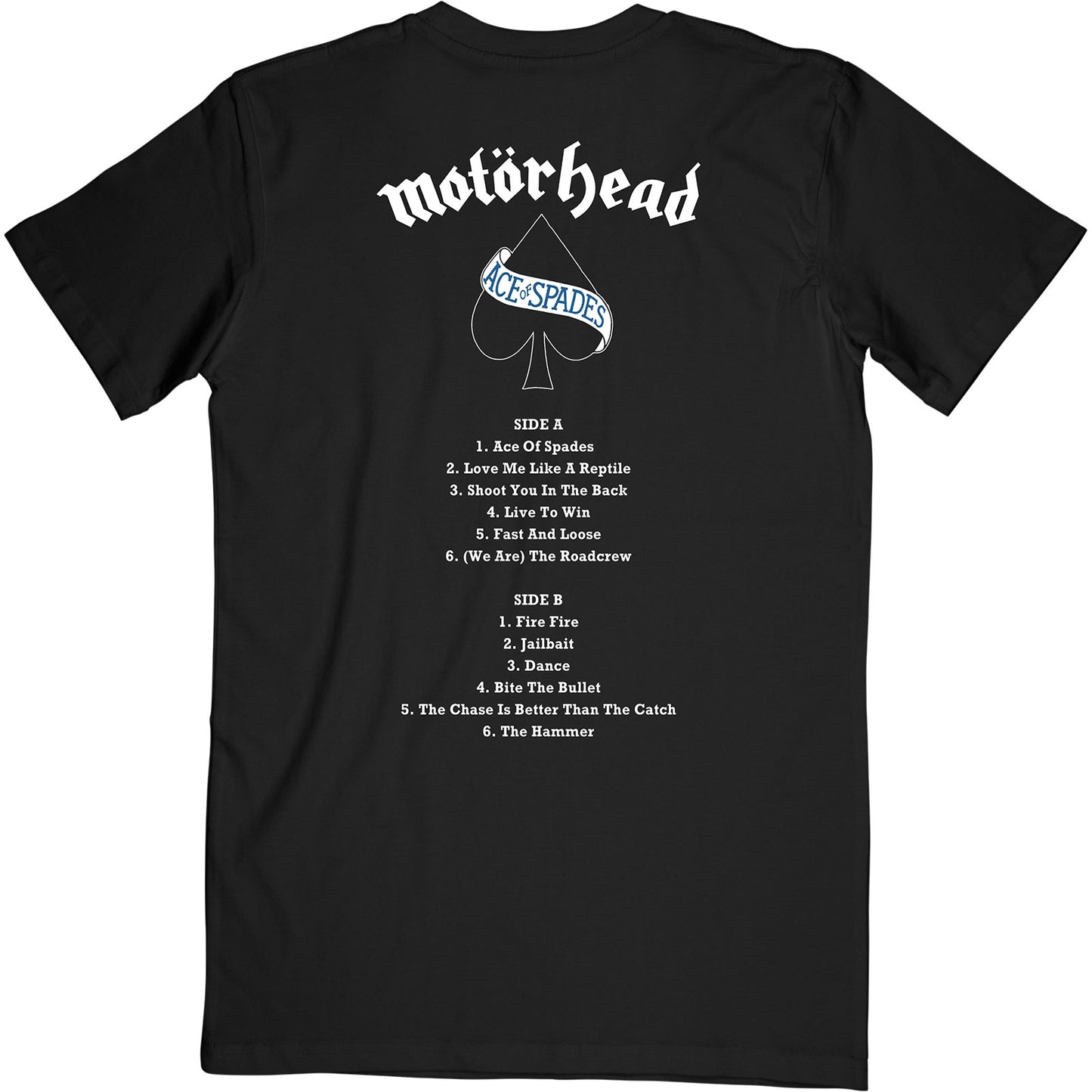 MOTORHEAD - Ace Of Spades Track List Backprint T-Shirt