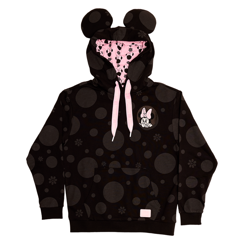 LOUNGEFLY : DISNEY - Minnie Mouse Floral Rock The Dots Hoodie