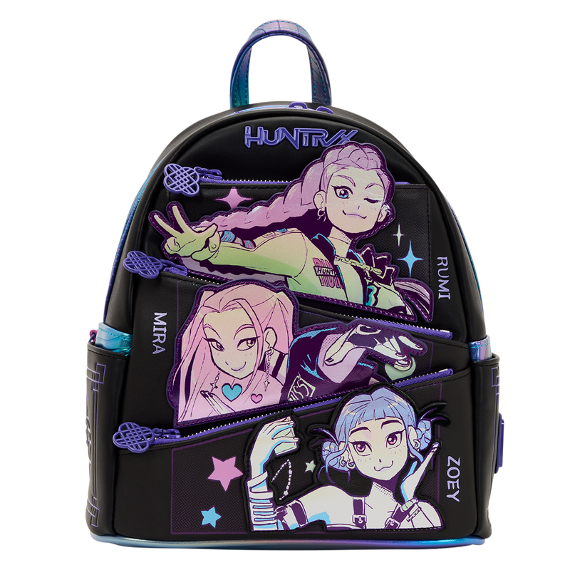 LOUNGEFLY : KPOP DEMON HUNTERS - Huntrix Mini Backpack With Photo Card Charm