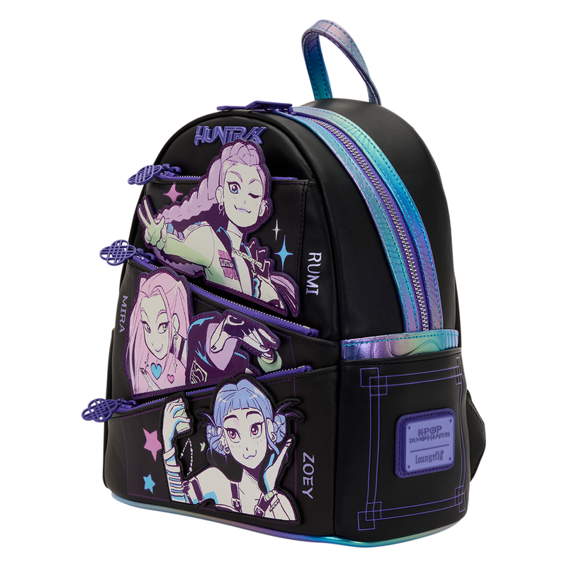 LOUNGEFLY : KPOP DEMON HUNTERS - Huntrix Mini Backpack With Photo Card Charm