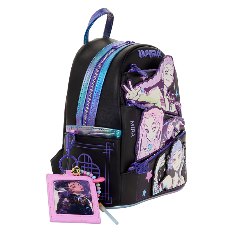 LOUNGEFLY : KPOP DEMON HUNTERS - Huntrix Mini Backpack With Photo Card Charm