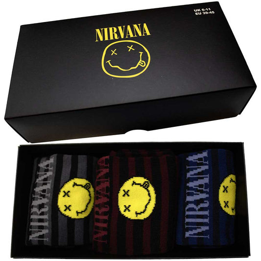 NIRVANA - Smile Stripes Multicolour Ankle Socks 3-Pack (6-11)