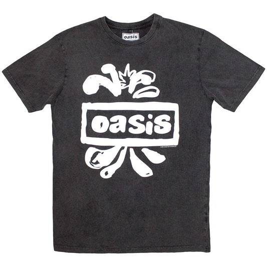 OASIS - Logo Splat Stone Wash Carcoal T-Shirt