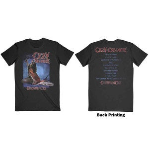 OZZY OSBOURNE - Blizzard Of Ozz Track List Backprint T-Shirt