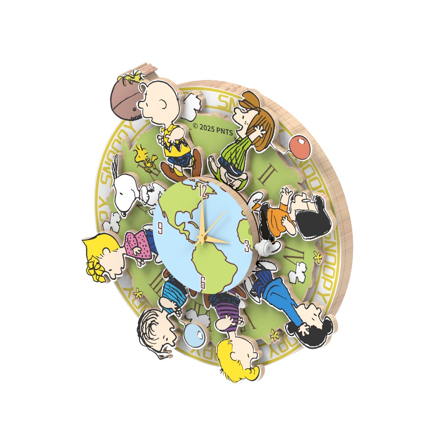 PUREMIND : PEANUTS - Magnetic Around The World Wooden Clock