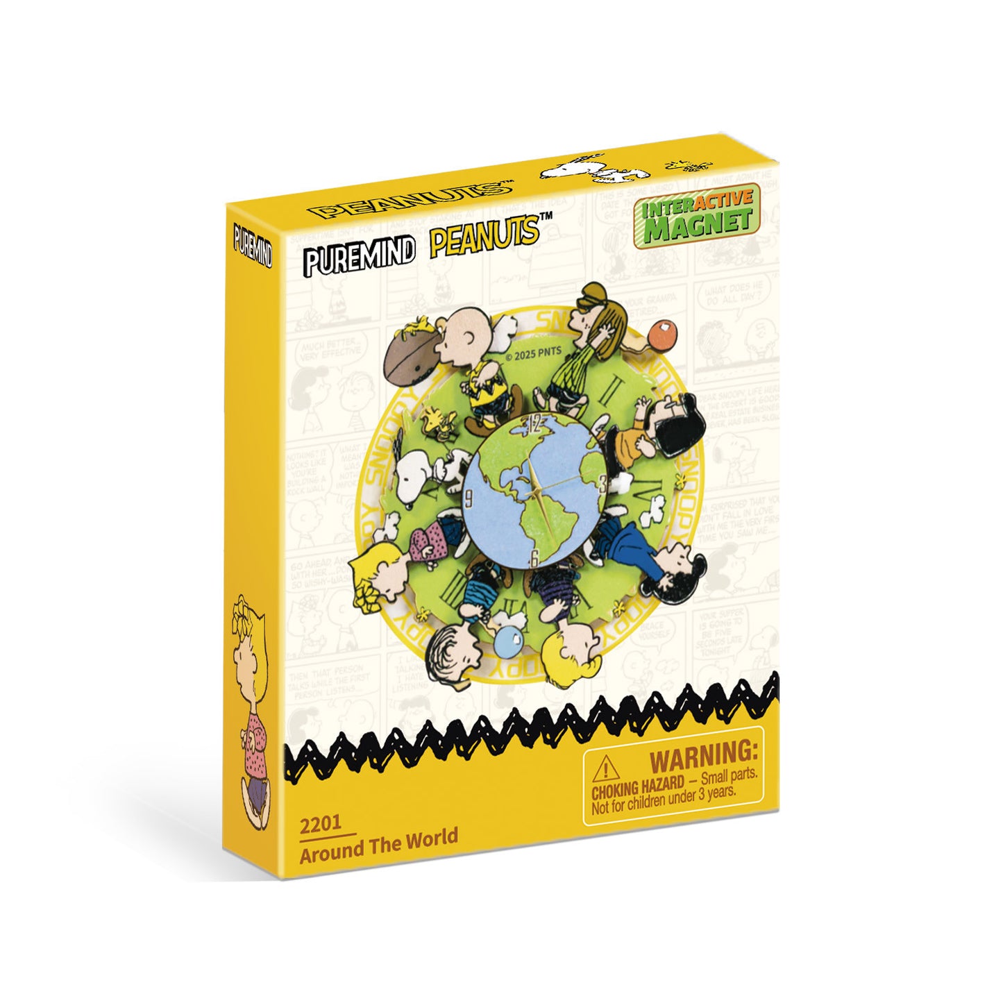 PUREMIND : PEANUTS - Magnetic Around The World Wooden Clock
