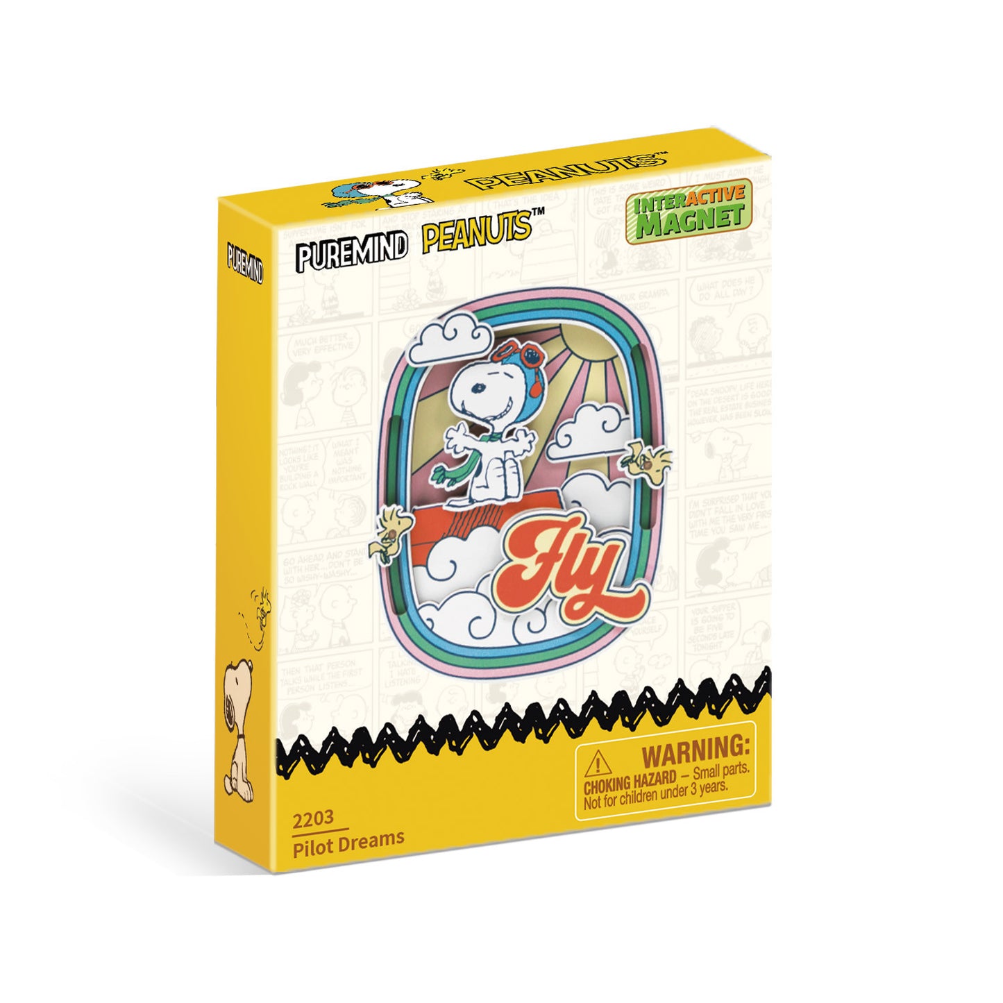 PUREMIND : PEANUTS - Snoopy's Pilot Dreams Wooden Magnet