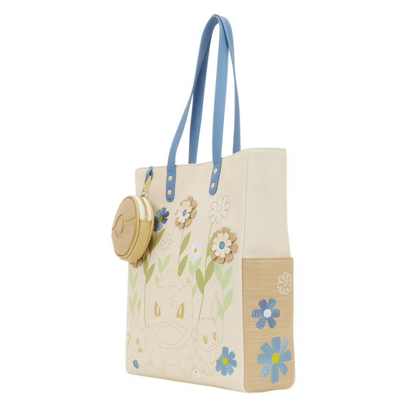 LOUNGEFLY : POKEMON - Floral Tote Crossbody Bag With Coin Bag