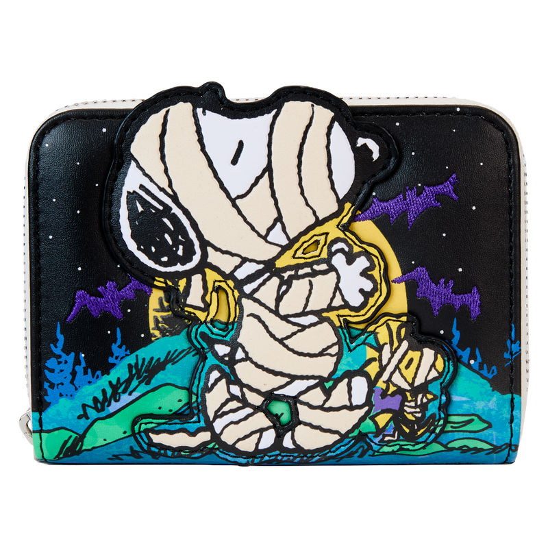 LOUNGEFLY : PEANUTS - Snoopy Mummy Haunt Glow Zip Purse
