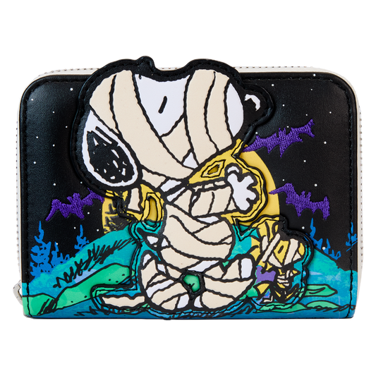 LOUNGEFLY : PEANUTS - Snoopy Mummy Haunt Glow Zip Purse