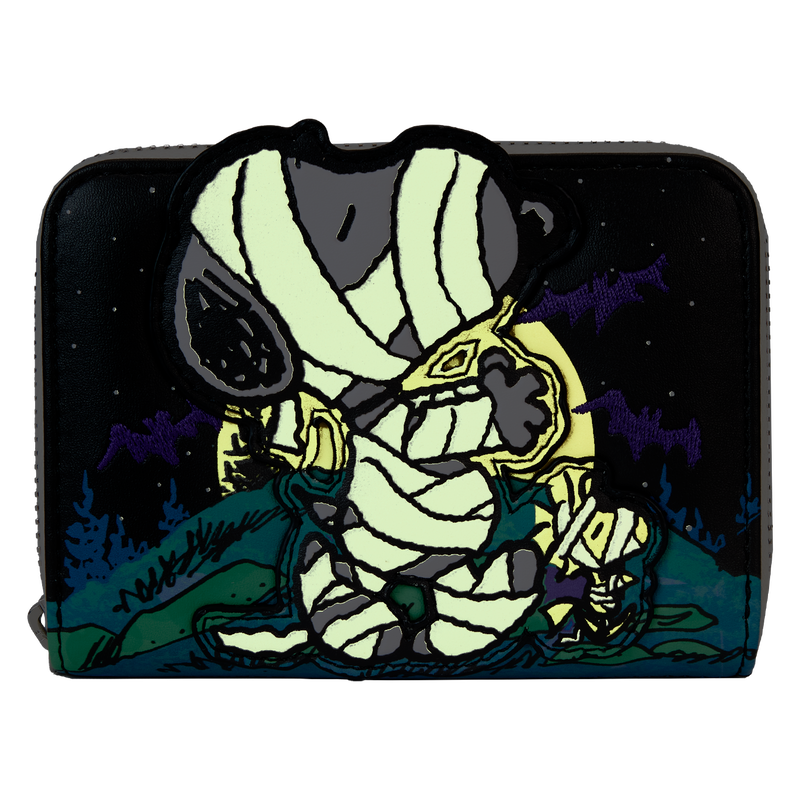 LOUNGEFLY : PEANUTS - Snoopy Mummy Haunt Glow Zip Purse