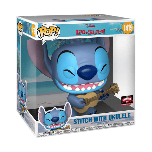 DISNEY : LILO & STITCH - Stitch With Ukelele #1419 Jumbo Funko Pop!