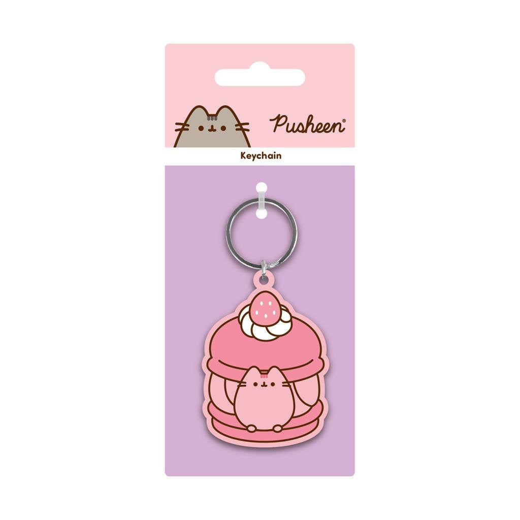 PUSHEEN - Strawberry Rubber Keyring