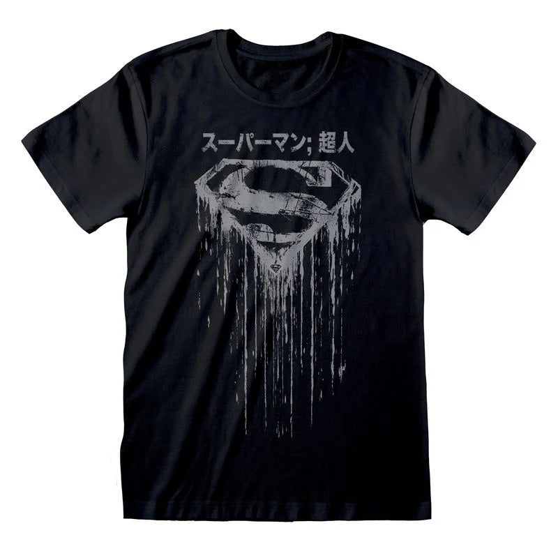 DC : SUPERMAN - Distressed Japanese Logo T-Shirt