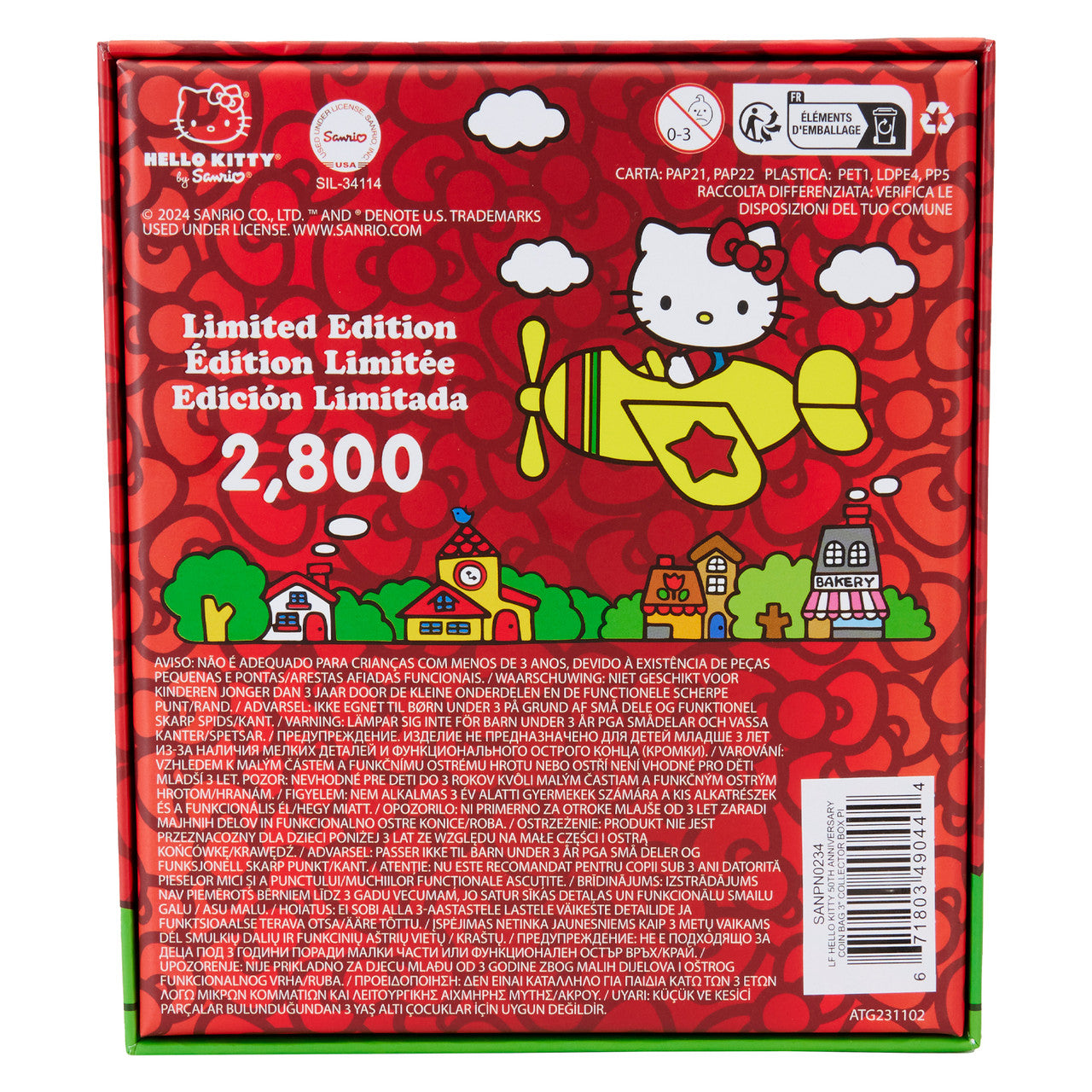 LOUNGEFLY : SANRIO - Hello Kitty 50th Anniversary Coin Bag 3" Pin