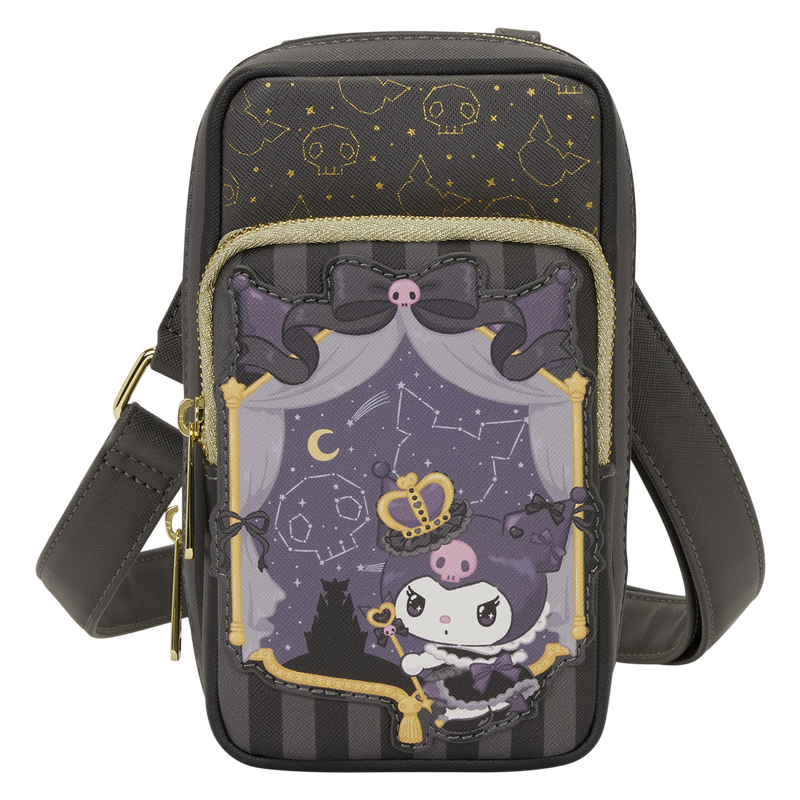 LOUNGEFLY : SANRIO - Kuromi 20th Anniversary Cell Phone Crossbody Bag With Coin Bag