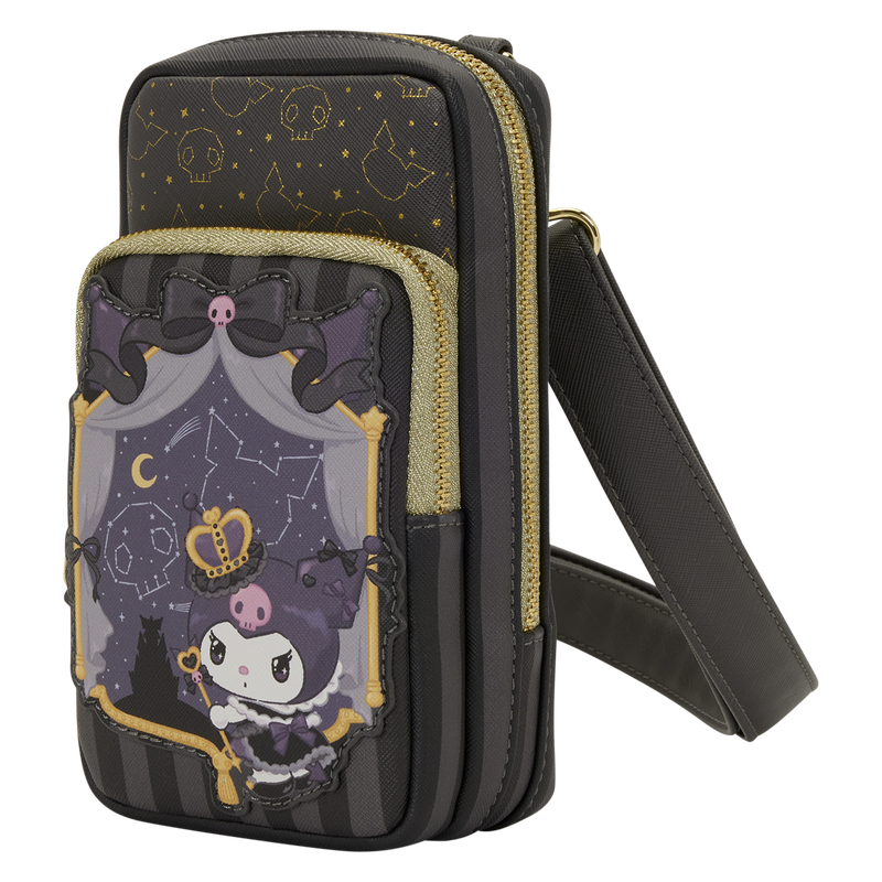 LOUNGEFLY : SANRIO - Kuromi 20th Anniversary Cell Phone Crossbody Bag With Coin Bag