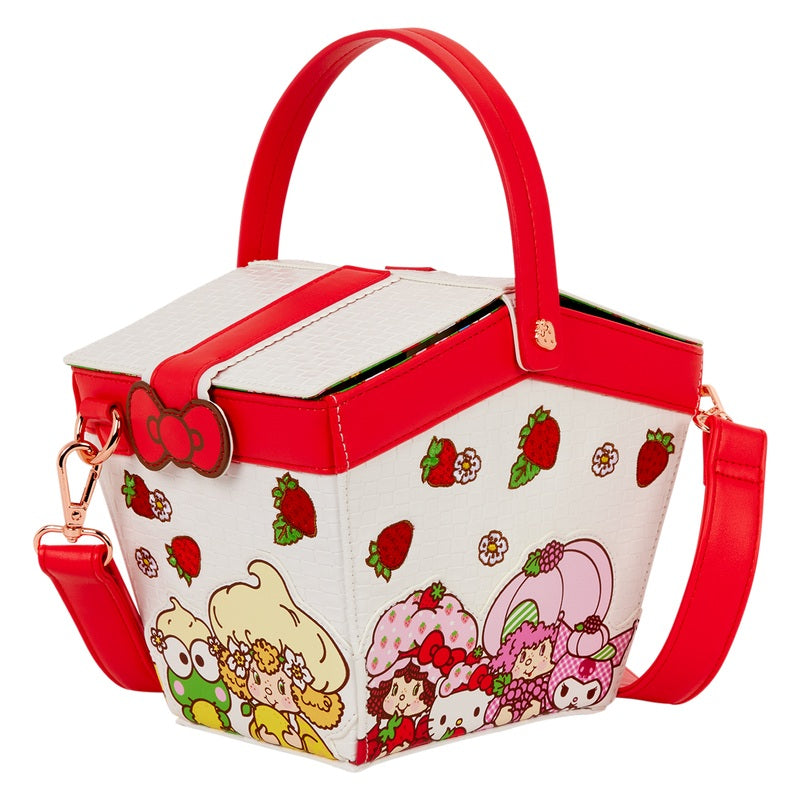 LOUNGEFLY : HELLO KITTY & FRIENDS X STRAWBERRY SHORTCAKE - Basket Figural Crossbody Bag