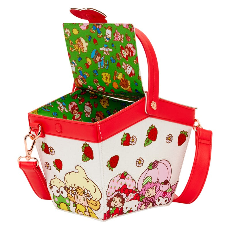 LOUNGEFLY : HELLO KITTY & FRIENDS X STRAWBERRY SHORTCAKE - Basket Figural Crossbody Bag