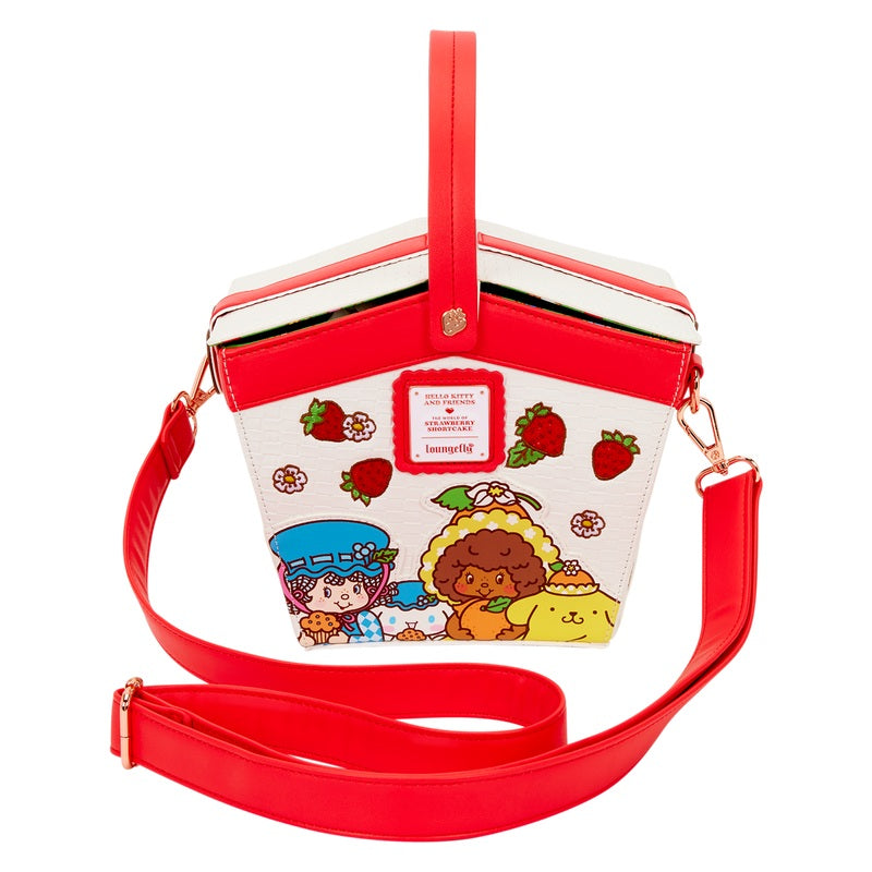 LOUNGEFLY : HELLO KITTY & FRIENDS X STRAWBERRY SHORTCAKE - Basket Figural Crossbody Bag