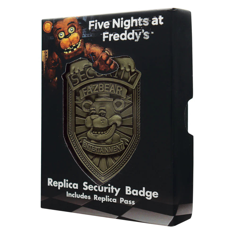 FIVE NIGHTS AT FREDDY'S - Security Badge Antique Brass Edition Replica