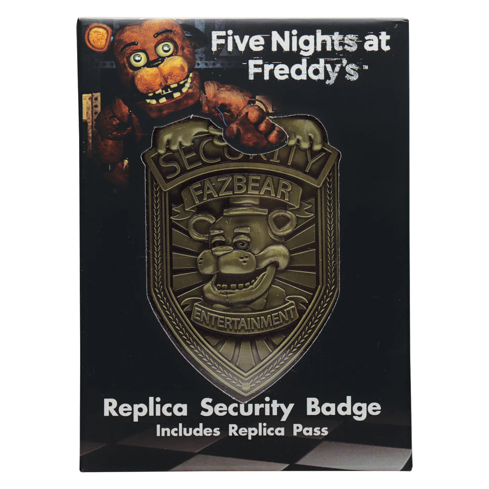 FIVE NIGHTS AT FREDDY'S - Security Badge Antique Brass Edition Replica