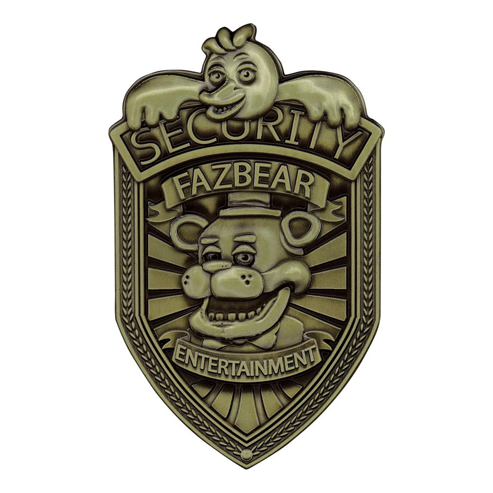 FIVE NIGHTS AT FREDDY'S - Security Badge Antique Brass Edition Replica