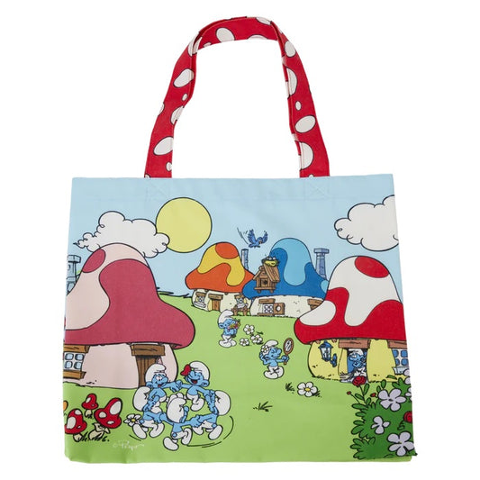 LOUNGEFLY : SMURFS - Village Life Canvas Tote Bag