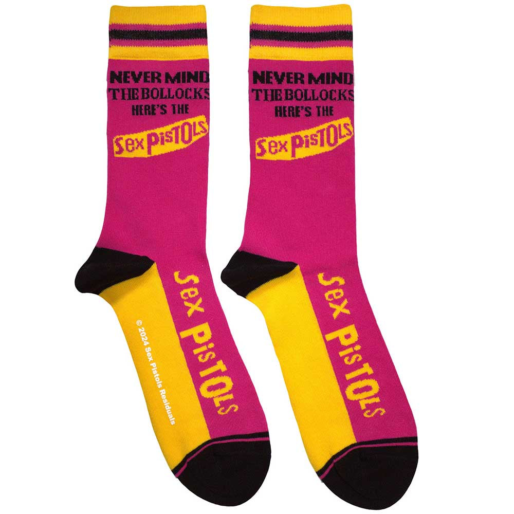 SEX PISTOLS - Never Mind The Bollocks Pink Stripes Socks (7-11)