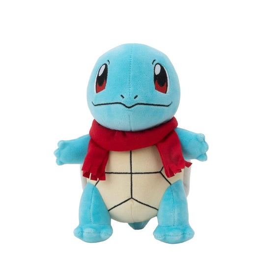 Squirtle plush toy wearing a red scarf, 8 inches in size