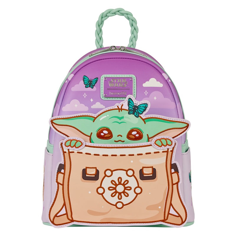 LOUNGEFLY : STAR WARS - Mandalorian Grogu Butterfly Mini Backpack