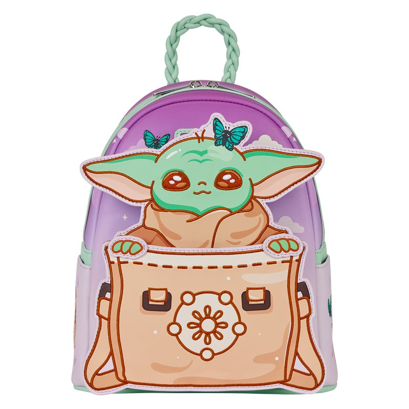 LOUNGEFLY : STAR WARS - Mandalorian Grogu Butterfly Mini Backpack