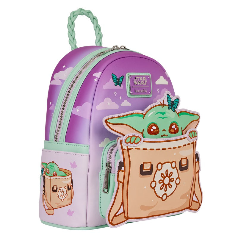 LOUNGEFLY : STAR WARS - Mandalorian Grogu Butterfly Mini Backpack