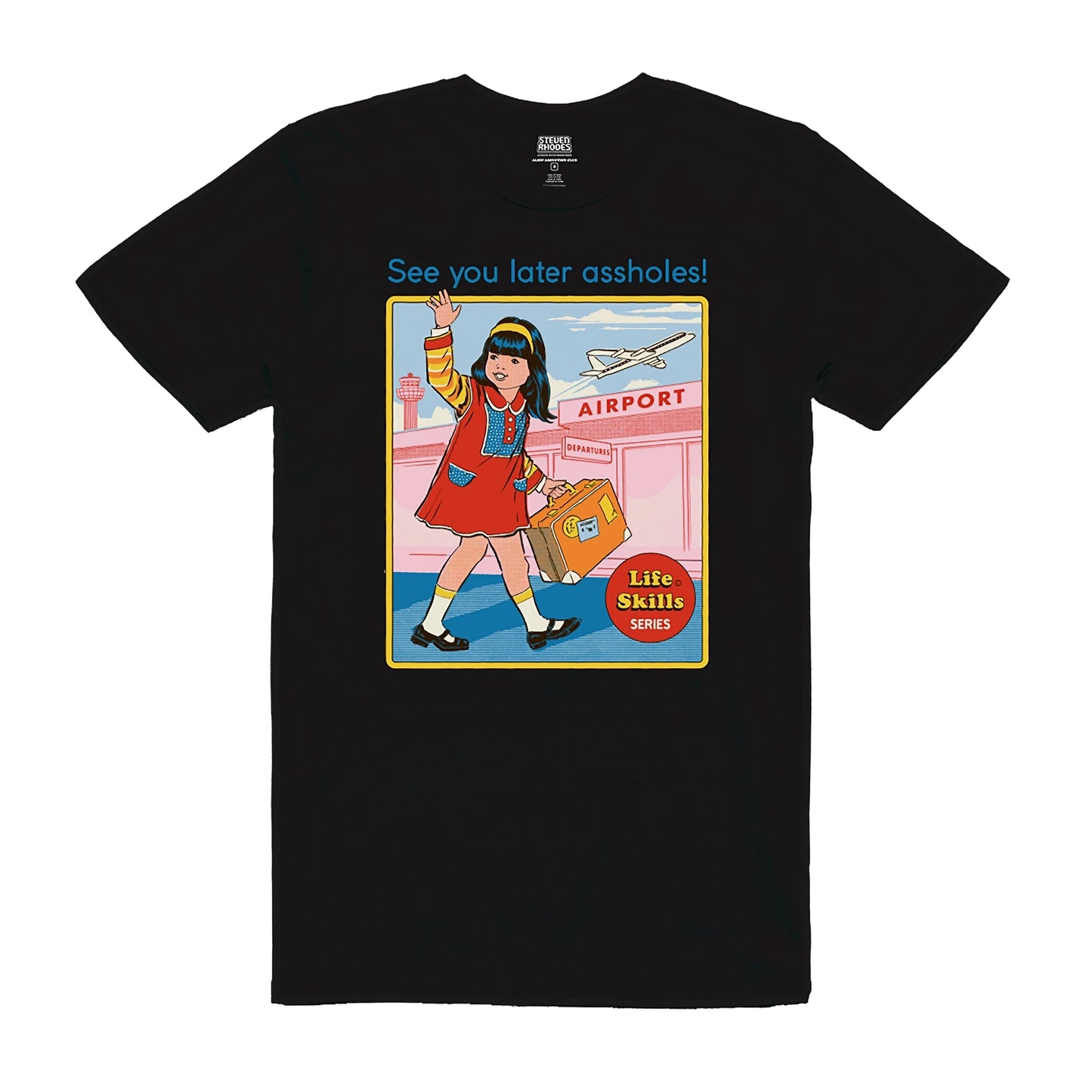 STEVEN RHODES 'See You Later Assholes' T-Shirt featuring a retro-style illustration