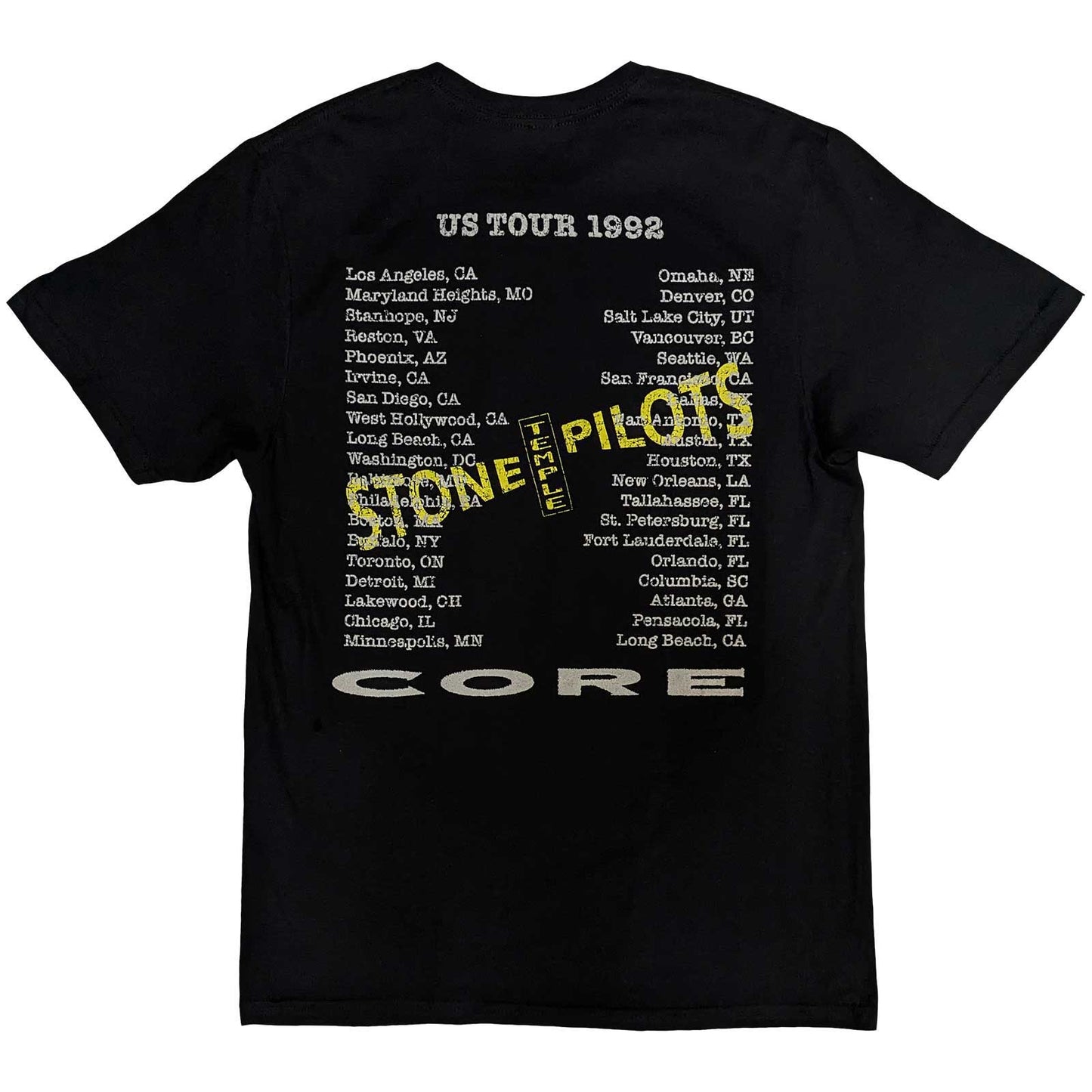 STONE TEMPLE PILOTS - Core US Tour '92 Back Print T-Shirt