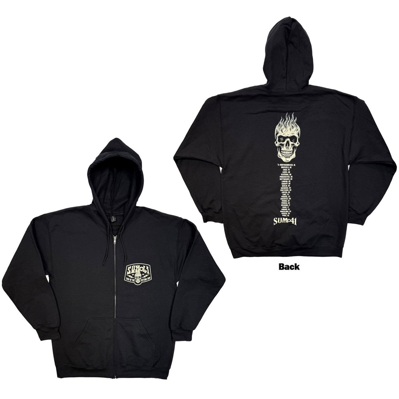 SUM 41 - Tour ’24 Pt.2 Pocket Logo & Skull Zipped Hoodie
