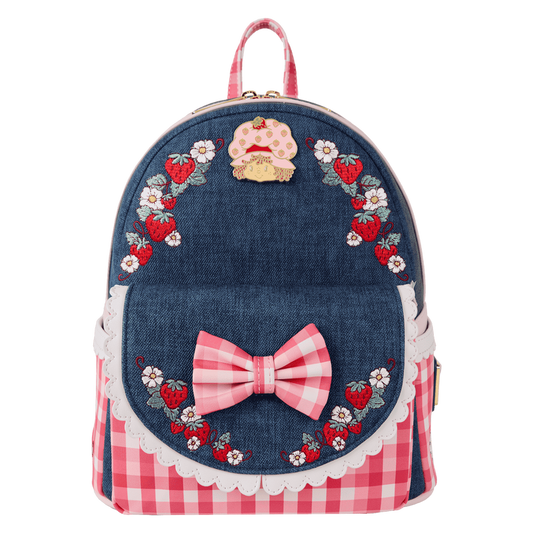 LOUNGEFLY : STRAWBERRY SHORTCAKE - Denim Gingham Mini Backpack