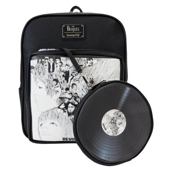 LOUNGEFLY : BEATLES - Revolver Album With Record Pouch Mini Backpack
