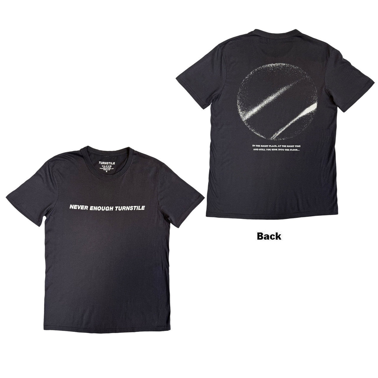 TURNSTILE - Right Place, Right Time Charcoal Grey Back Print T-Shirt