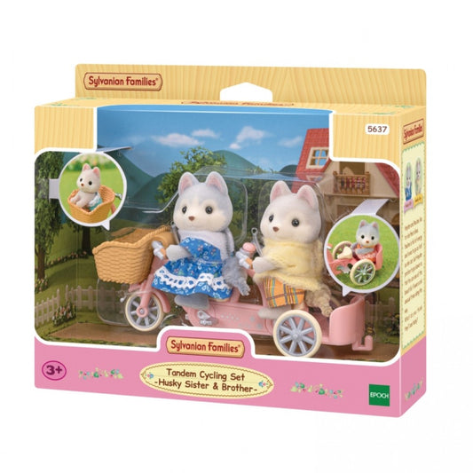SYLVANIAN FAMILIES - Tandem Cycling Set - Husky Sister & Brother