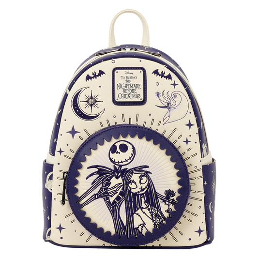 LOUNGEFLY : NIGHTMARE BEFORE CHRISTMAS - Jack Skellington & Sally Night Sky Mini Backpack