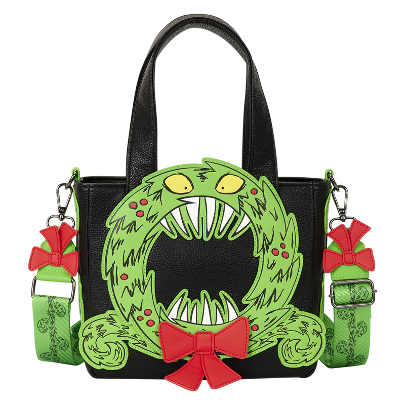 LOUNGEFLY : NIGHTMARE BEFORE CHRISTMAS - Man Eating Wreath Mini Tote Bag