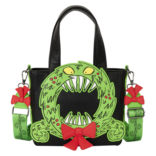 LOUNGEFLY : NIGHTMARE BEFORE CHRISTMAS - Man Eating Wreath Mini Tote Bag