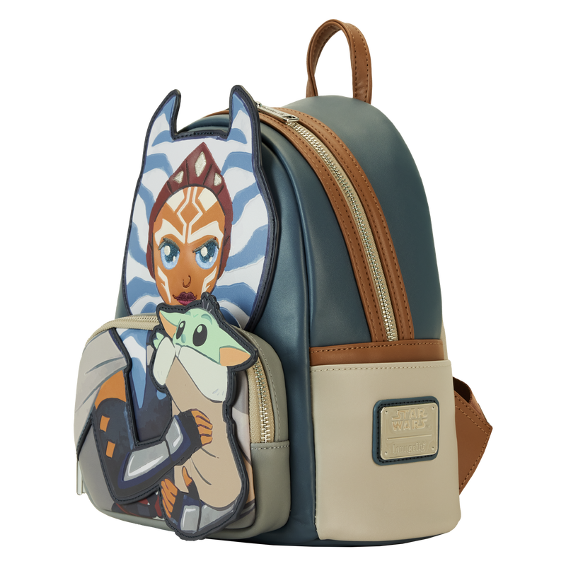 LOUNGEFLY : STAR WARS - Mandalorian Ahsoka Holding Grogu Mini Backpack