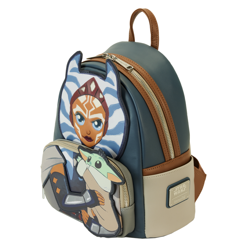 LOUNGEFLY : STAR WARS - Mandalorian Ahsoka Holding Grogu Mini Backpack