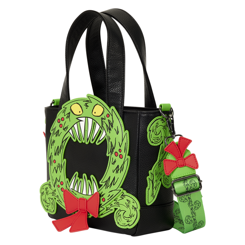 LOUNGEFLY : NIGHTMARE BEFORE CHRISTMAS - Man Eating Wreath Mini Tote Bag
