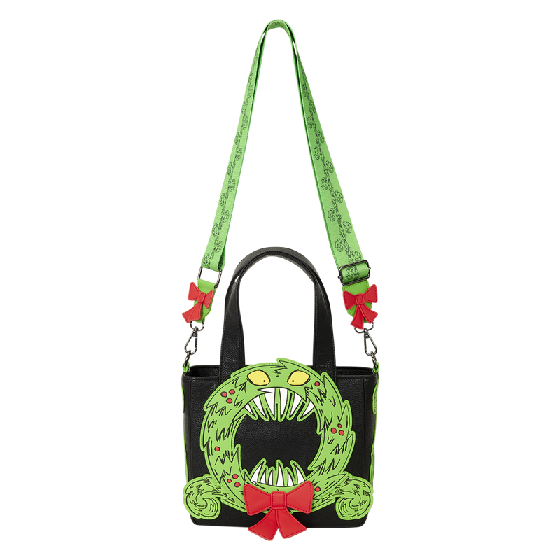 LOUNGEFLY : NIGHTMARE BEFORE CHRISTMAS - Man Eating Wreath Mini Tote Bag
