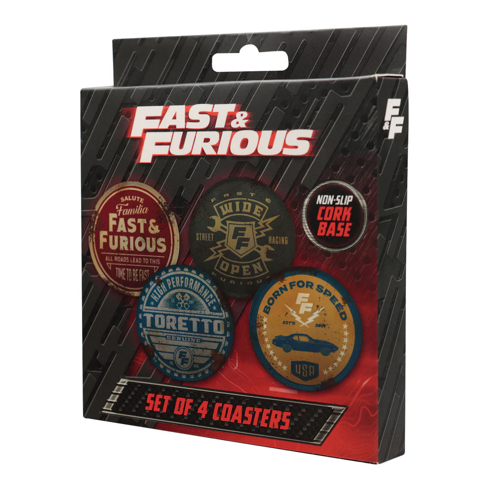 FAST & FURIOUS - Set Of 4 Vintage Style Coasters
