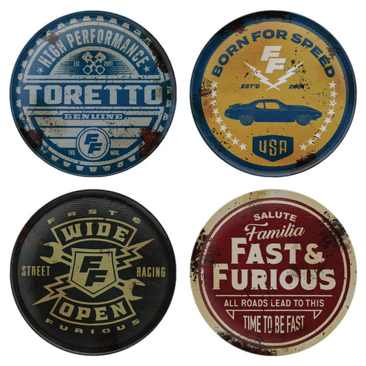 FAST & FURIOUS - Set Of 4 Vintage Style Coasters